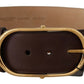 Chic Dark Brown Leather Statement Belt