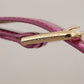 Chic Pink Leather Logo Buckle Belt
