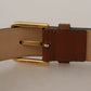 Elegant Leather Belt with Engraved Buckle