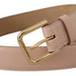 Elegant Light Pink Leather Belt