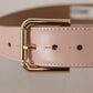 Elegant Light Pink Leather Belt