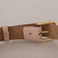 Elegant Light Pink Leather Belt