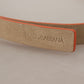 Elegant Nude Suede Belt with Logo Buckle