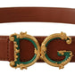 Elegant Leather Belt with Logo Buckle