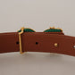 Elegant Leather Belt with Logo Buckle
