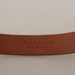 Elegant Leather Belt with Logo Buckle