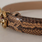 Elegant Snake Skin Leather Belt for Women