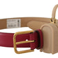 Elegant Pink Leather Belt with Headphone Case