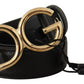 Elegant Leather Belt with Engraved Buckle