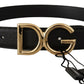 Elegant Leather Belt with Engraved Buckle