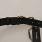 Elegant Engraved Logo Leather Belt