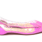 Hot Pink Suede Crystals Flat Point Toe Shoe