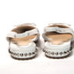 White Perforated Printed Flat Point Toe Shoe