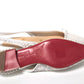 White Perforated Printed Flat Point Toe Shoe