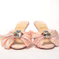 Multicolor Kitten Heel Studded Flat Shoes