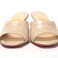 Nougat Kitten Heel Mule Leather Shoes