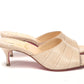 Nougat Kitten Heel Mule Leather Shoes