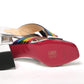 Silver Silver And Rainbow Stripe Mule Sandal