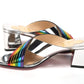 Silver Silver And Rainbow Stripe Mule Sandal