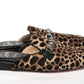 Black Brown Leapord Print Open Back Loafer