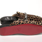 Black Brown Leapord Print Open Back Loafer