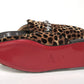Black Brown Leapord Print Open Back Loafer