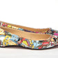 Silver Multi Print Embellished Flat Patent Point Shoe