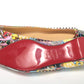 Silver Multi Print Embellished Flat Patent Point Shoe