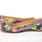 Silver Multi Print Embellished Flat Patent Point Shoe