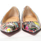 Silver Multi Print Embellished Flat Patent Point Shoe