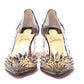 Black Pearlescent Heel Pvc Spikes Sandal