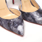 Multicolor Denim Print High Heels Pumps