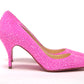 Hot Pink Embellished High Heels Pumps