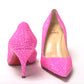 Hot Pink Embellished High Heels Pumps