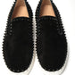 Black Pik Boat Flat Veau Shoes