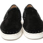 Black Pik Boat Flat Veau Shoes