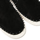 Black Pik Boat Flat Veau Shoes