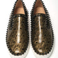 Black/Gold Version Pik Boat Flat Pat Shoes