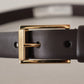 Elegant Dark Brown Leather Belt