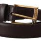 Elegant Dark Brown Leather Belt