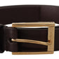 Elegant Dark Brown Leather Belt