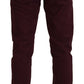 Elegant Maroon Casual Skinny Pants
