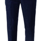 Elegant Striped Blue Dress Pants