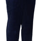 Elegant Striped Blue Dress Pants