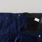 Elegant Striped Blue Dress Pants