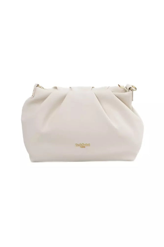 Beige Polyethylene Women Shoulder Bag