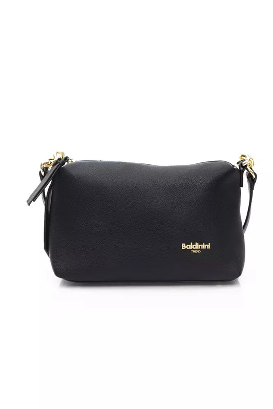 Black Polyethylene Women Shoulder Bag