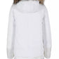 Chic White Technical Fabric Jacket with Fur Hood
