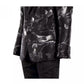Elegant Silk Two-Button Jacket with Bird Print