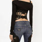 Elegant Black Viscose Blend Cover-Up